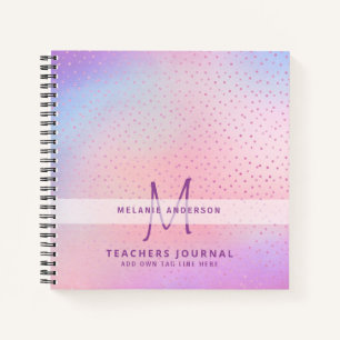 Cuaderno Regalo de agradecimiento a maestros con monograma 
