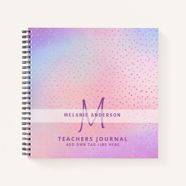 Cuaderno Regalo de agradecimiento a maestros con monograma  (Anverso)