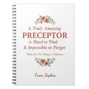 Cuaderno Regalo de agradecimiento para enfermera floral pre
