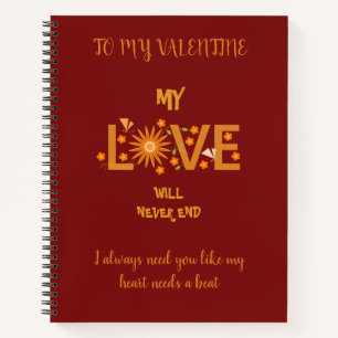 CUADERNO REGALO DE AMOR PARA EL DÍA DE VALENTINA