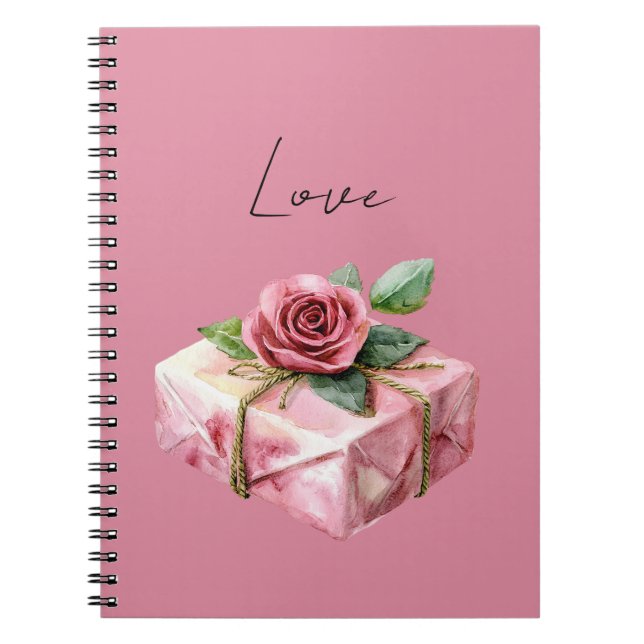 Cuaderno Regalo de Amor Rosa Flor (Frente)