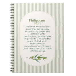 Cuaderno Regalo de ánimo cristiano Filipenses 4:6–7