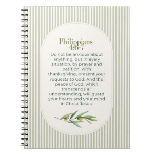 Cuaderno Regalo de ánimo cristiano Filipenses 4:6–7