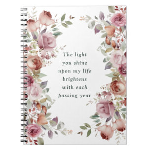 Cuaderno Regalo de aniversario floral romántico