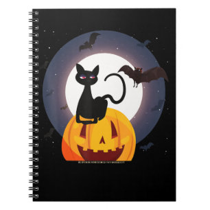 Cuaderno Regalo de araña   Calabaza de araña de gato negro 