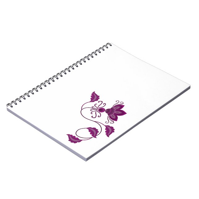 CUADERNO REGALO DE ARTE DE FLORES DE PURPLE MODERNO CREATIV (Lado Izquierdo)