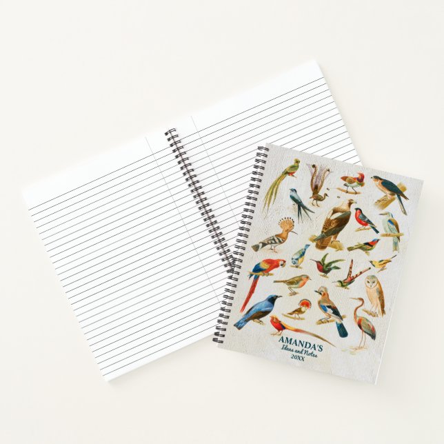 Cuaderno Regalo de Aves Vintage Ilustracion Birding Lover (Interior)