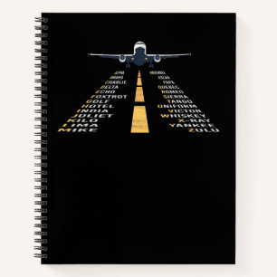 Cuaderno Regalo de avión de cadete fonético Aphabet Pilot