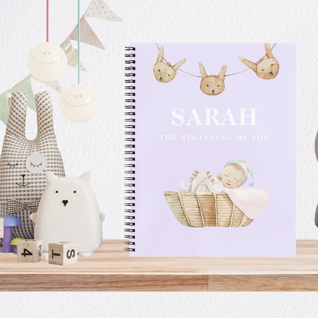 Cuaderno Regalo De Bebé Púrpura Pastel Moderno Para Que Mam (Subido por el creador)