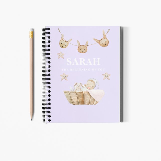 Cuaderno Regalo De Bebé Púrpura Pastel Moderno Para Que Mam (Subido por el creador)