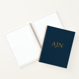 Cuaderno Regalo de bloc de notas de arte monogramado azul