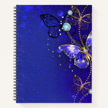 Regalo de bloc de notas de mariposa azul