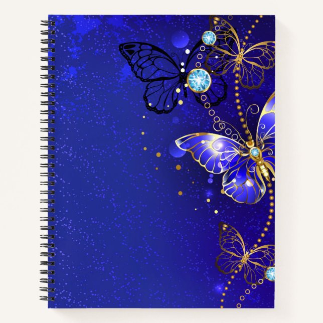 Cuaderno Regalo de bloc de notas de mariposa azul (Anverso)