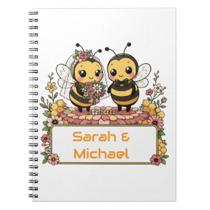 Cuaderno Regalo de boda personalizado para pareja de abejas