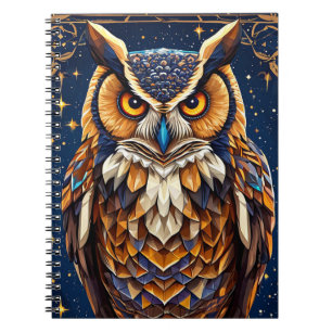 Cuaderno 🦉 Regalo de búho colorido para amantes de las ave