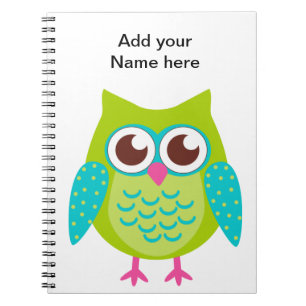 Cuaderno Regalo de búhos verdes