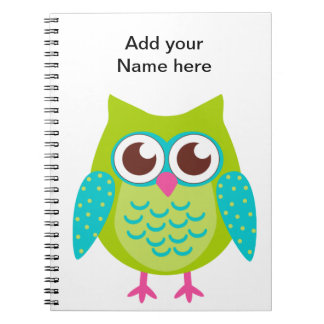 Cuaderno Regalo de búhos verdes