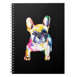 Cuaderno Regalo de Bulldog francés a mano de color acuático