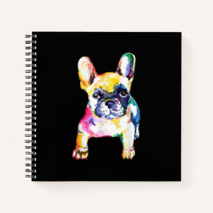 Cuaderno Regalo de Bulldog francés a mano de color acuático