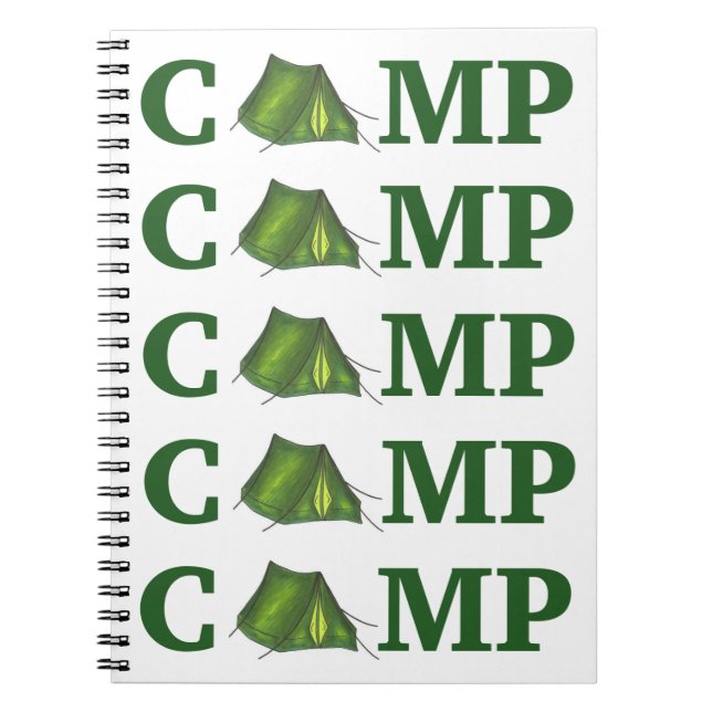 Cuaderno Regalo de carpas verdes de verano de camping de ve (Frente)