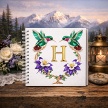 Regalo de colibrí con monograma personalizado H en