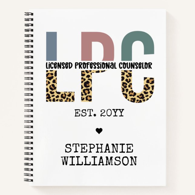 Cuaderno Regalo de consejero profesional con licencia LPC p (Anverso)