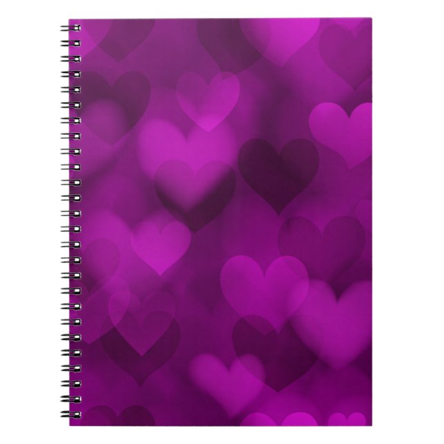 Cuaderno Regalo De Corazón Púrpura Para Mujeres Y Chicas, N (Frente)