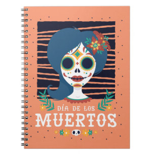 Cuaderno Regalo de cráneo de azúcar mexicano del Día de Mue