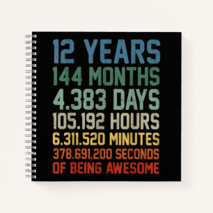 Cuaderno Regalo de cumpleaños 12 años de antigüedad