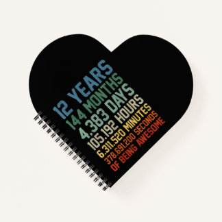 Cuaderno Regalo de cumpleaños 12 años de antigüedad