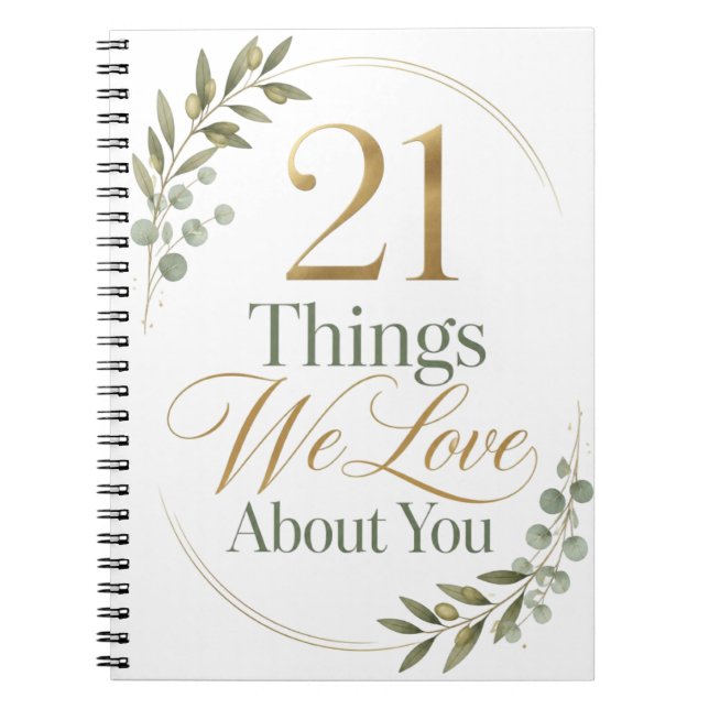 Cuaderno Regalo de cumpleaños 21 "21 cosas que amamos de ti (Frente)