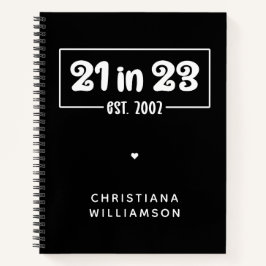 Cuaderno Regalo de cumpleaños 21 personalizado en 23 de ene