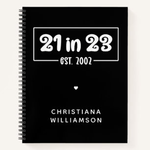 Cuaderno Regalo de cumpleaños 21 personalizado en 23 de ene