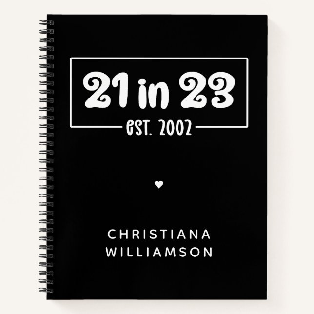 Cuaderno Regalo de cumpleaños 21 personalizado en 23 de ene (Anverso)