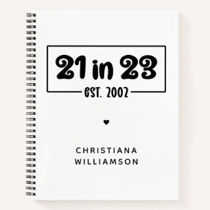 Cuaderno Regalo de cumpleaños 21 personalizado en 23 de ene