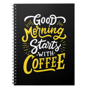 Cuaderno Regalo de cumpleaños Buenos días Comenzar con café