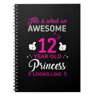 Cuaderno Regalo de cumpleaños de 12 años para princesa chic