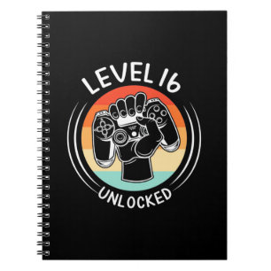 Cuaderno Regalo de cumpleaños Nivel 16 Cumpleaños Desbloq