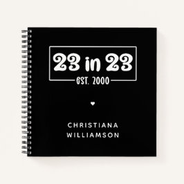 Cuaderno Regalo de cumpleaños número 23 del personalizado e