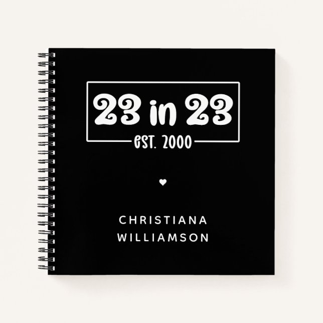 Cuaderno Regalo de cumpleaños número 23 del personalizado e (Anverso)