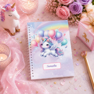 Cuaderno Regalo de cumpleaños para niña unicornio rosa púrp