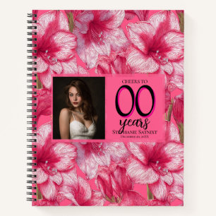 Cuaderno Regalo de cumpleaños Quinceañera floral Amaryllis 