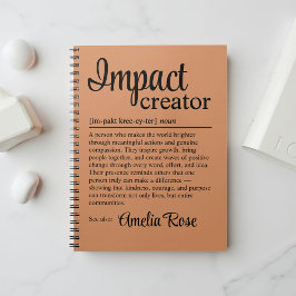 Cuaderno Regalo de definición de creador de impacto persona