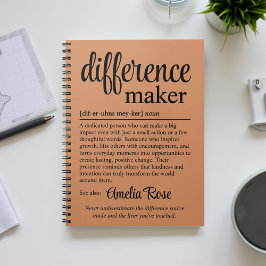 Cuaderno Regalo de definición de hacedor de diferencia pers