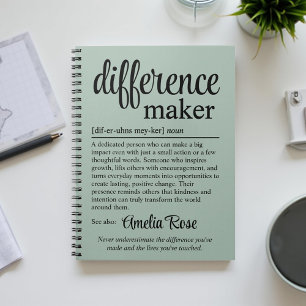 Cuaderno Regalo de definición de hacedor de diferencia pers