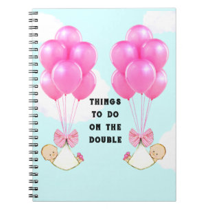 Cuaderno Regalo de embarazo de gemelas