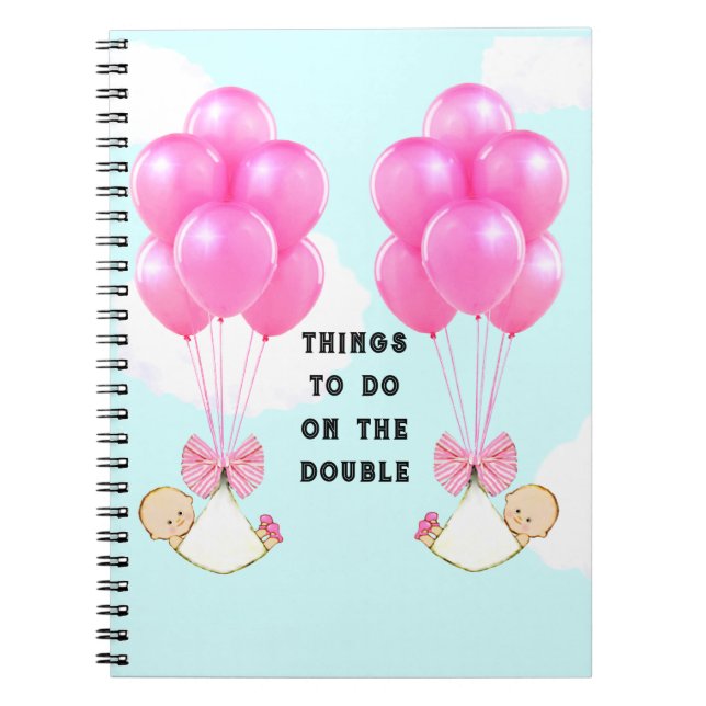 Cuaderno Regalo de embarazo de gemelos (Frente)