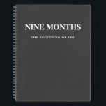 Cuaderno Regalo de embarazo negro minimalista elegante mode<br><div class="desc">Regalo de embarazo negro minimalista elegante moderno</div>