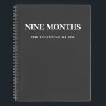 Cuaderno Regalo de embarazo negro minimalista elegante mode<br><div class="desc">Regalo de embarazo negro minimalista elegante moderno</div>