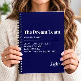 Cuaderno Regalo de equipo de ensueño personalizado para com